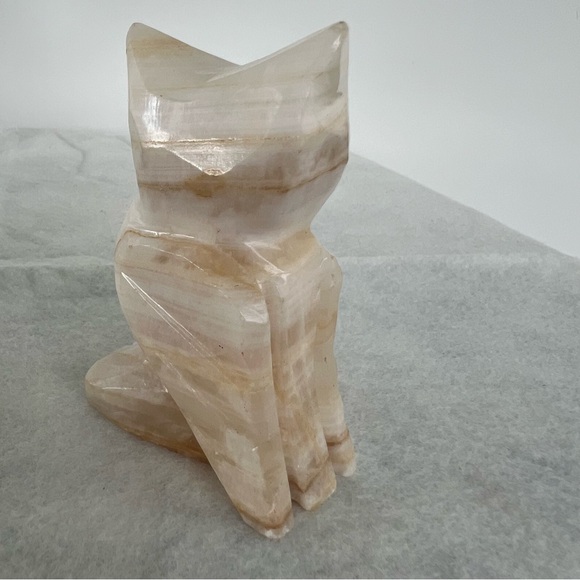 Vintage owl onyx, paperweight collectible figurine decoration Carved Marble Owl - Picture 15 of 16